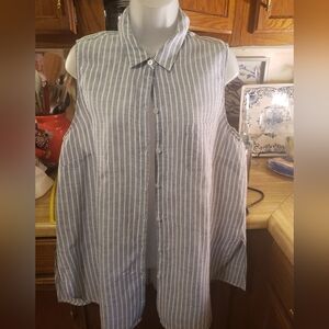 J. Jill Blue and White Striped Top